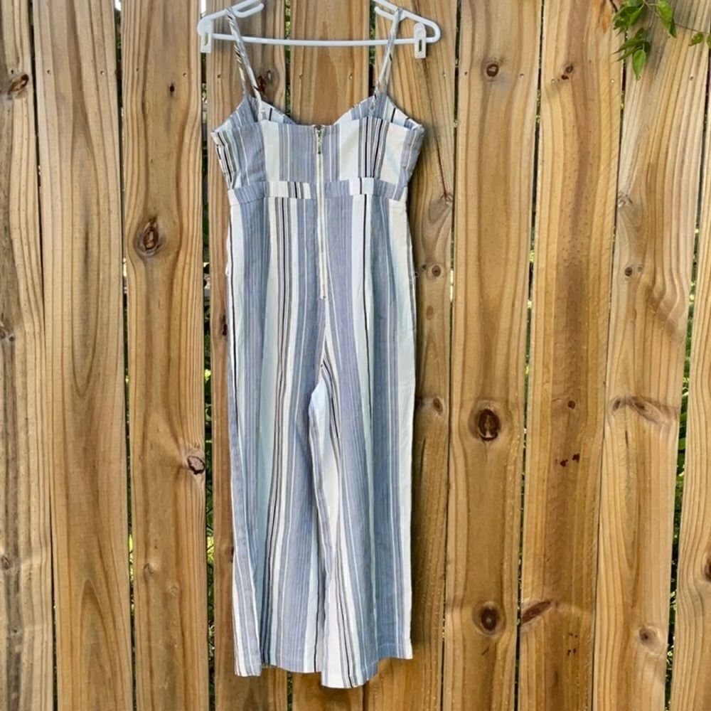 Take 50% OFF- Forever21 Striped Tie Front Jumpsuit, Size-S - Picture 6 of 9